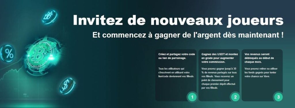Vave Casino programe parrainage