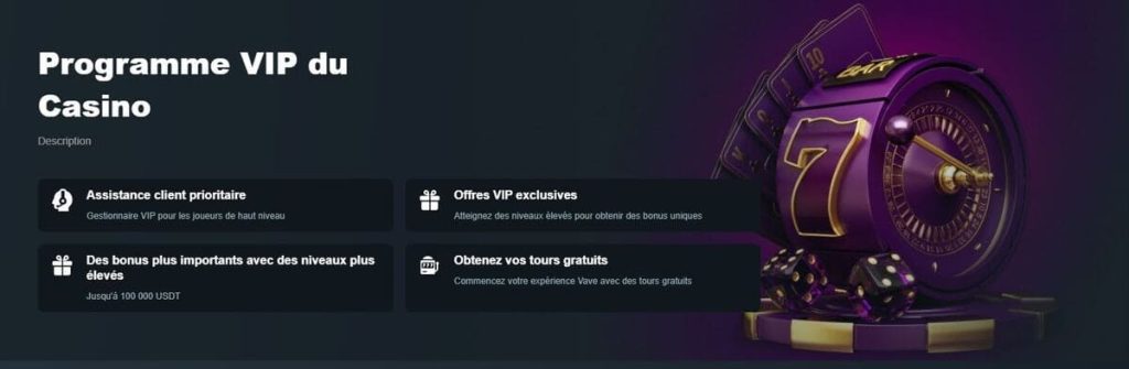 Vave Casino programme VIP