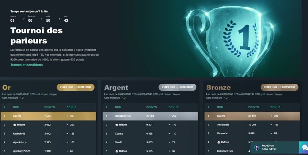 Vave Casino tournoi sport